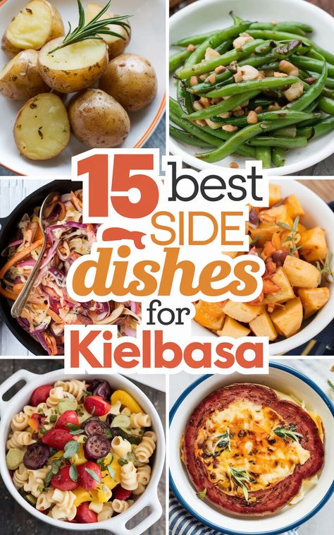 🌭🤤 Discover the perfect side dishes to serve with kielbasa! #yum #foodie #dinnerideas Side Dishes For Perogies, Kielbasa Side Dish, Polish Side Dishes, Grilled Kielbasa, Sausage And Potatoes Skillet, Kielbasa And Potatoes, Kielbasa And Cabbage, Best Side Dishes, Veggie Side Dishes