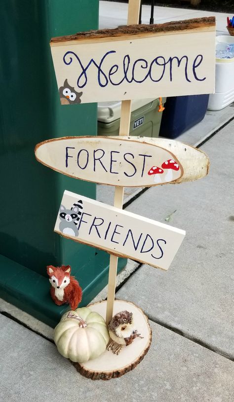 Welcome Forest Friends Sign, Forest Animal 1st Birthday, Woodland Forest First Birthday, 1st Birthday Party Woodland Theme, One With Nature Birthday, Woodland Birthday Activities, First Birthday Forest Theme, Woodland One Year Birthday, Woodland First Birthday Boy