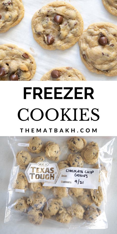 Easy To Freeze Desserts, Freezer Chocolate Chip Cookies, Freezer Friendly Cookie Dough, Freezable Cookie Dough Recipes, Freezer Cookie Dough Recipes, Freezer Christmas Cookies, Freezer Friendly Desserts, Frozen Cookie Dough Recipe, Freezable Desserts