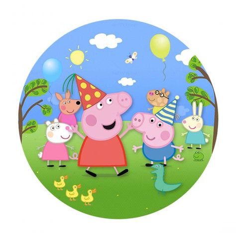 Round Label - Party Blink Peppa Pig Pinata, Peppa Pig Images, Peppa Pig Imagenes, Peppa Pig Happy Birthday, Peppa Pig Teddy, Peppa Pig House, Peppa Pig Invitations, Peppa Pig Birthday Invitations, Peppa Pig Wallpaper