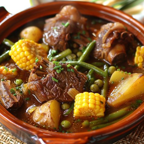 🍲 Warm up with this hearty and flavorful Bulalo! 🍲 #Bulalo #FilipinoCuisine Bulalo Ingredients: Beef shanks (2 lbs) Corn (2 ears, cut into pieces) Green beans (1 cup) Cabbage (1 small head, quartered) Potatoes (2, quartered) Onion (1, sliced) Peppercorns (1 tbsp) Fish sauce (2 tbsp) Water (8 cups) Instructions: Boil beef shanks in water with onion and peppercorns until tender. Add corn and potatoes. Cook until tender. Stir in green beans and cabbage. Cook for another 5 minutes. Season wit... Bulalo Soup, Beef Bulalo, Corn And Potatoes, Beef Shanks, Boiled Beef, Beef Shank, Instagram Recipes, Twisted Recipes, Small Head