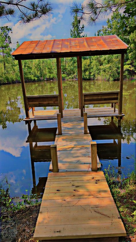 Pond Pier, Pond Dock, Dock Ideas, Pond Construction, Floating Dock, Pier Fishing, Fish Camp, Kayak Fishing, Outdoor Garden