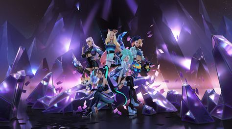 ArtStation - KDA ALL OUT Key Art for LoR, Monika Pałosz League Of Legends Kda, Yasuo League, Evelynn League Of Legends, Wallpapers Pc, Xayah And Rakan, Akali League Of Legends, Ahri League, Team Wallpaper, 1080p Wallpaper