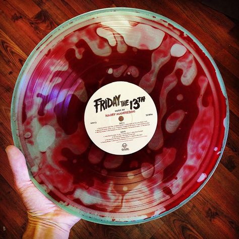 Blood filled vinyl - Friday the 13th Original Motion Picture Vinyl Soundtrack Vinyl Aesthetic, Friday 13th, Musical Band, Record Players, Vinyl Music, Friday The 13th, Vinyl Art, Vinyl Designs, Lps