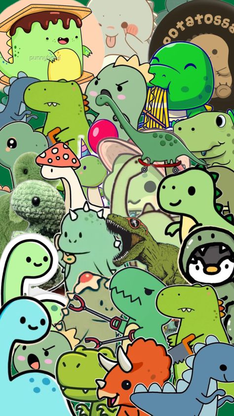 Dinasour Wallpapers Aesthetic, Iphone Wallpaper Preppy, Dinosaur Tattoos, Dinosaur Wallpaper, Dinosaur Illustration, Cute Little Tattoos, Dinosaur Background, Cute Doodles Drawings, Cute Doodle Art