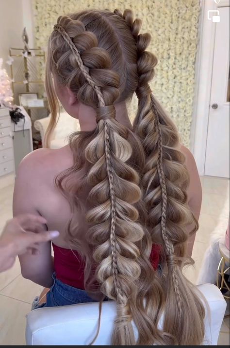 Stacked Braids, Long Hair Designs, Hairstyle Examples, Easy Hairstyles For Thick Hair, Beautiful Braided Hair, Hair Powder, Hair Braid Videos, Hair Tips Video, Hair Ponytail Styles