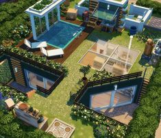 Sims 4 Green House Ideas, Eco Home Exterior, Sims 4 Houses Layout, Sims Freeplay Houses, Eco Home, Bangunan Minecraft, Sims Houses, Sims 4 House Plans, Sims 4 House Building