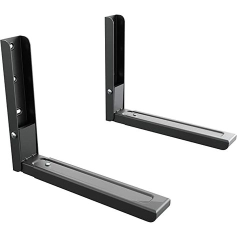 MOTONG Stainless Steel Retractable Foldable Microwave Oven Wall Mount Stand Holder Rack with Tow Hooks: Amazon.ca: Home & Kitchen Microwave Wall Shelf, Microwave Wall Mount, Mounted Microwave, Microwave Shelf, Black Microwave, Iron Shelf, The Door Is Open, Wall Mount Bracket, Wall Bracket