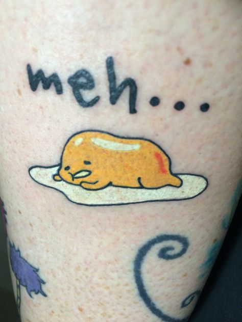 Gudetama  (Ferdy-Lawless Jakarta) Gudetama Tattoo, Funky Tattoos, Cartoon Tattoos, Anime Tattoos, Piercing Tattoo, Animal Tattoos, Love Tattoos, Pretty Tattoos, Black Tattoos