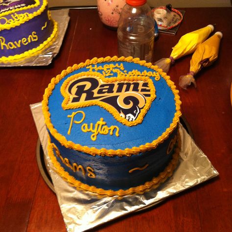 Rams cake Rams Cake, Dq Cakes, Sport Cakes, Football Cake, Superbowl Party Food, Party Foods, Superbowl Party, Boys Birthday, Bday Ideas