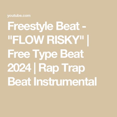 Freestyle Beat  - "FLOW RISKY" | Free Type Beat 2024 | Rap Trap Beat Instrumental Rap Beats, Freestyle Rap, Rap