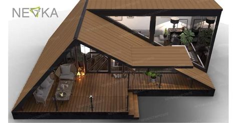 Modern Small House Design, A Frame House Plans, Retreat House, House Construction Plan, Architecture Model House, Architecture Model Making, Architecture Design Concept, Container House Design, A Frame House