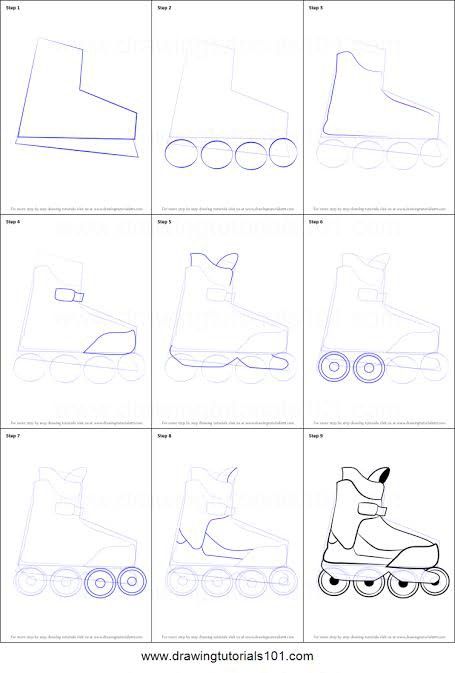 Roller Skate Drawing Easy, How To Draw Roller Skates, Roller Skating Drawing Reference, Draw Roller Skates, Roller Skating Drawing, Roller Skates Drawing, Tutorials Drawing, Roller Skate, Roller Skates