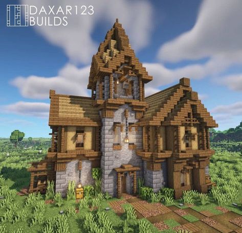 Minecraft House Castle, Minecraft Manor, Minecraft Medieval House, Minecraft Building Blueprints, Minecraft Structures, Bangunan Minecraft, Minecraft House Plans, Minecraft Cottage, Minecraft Castle