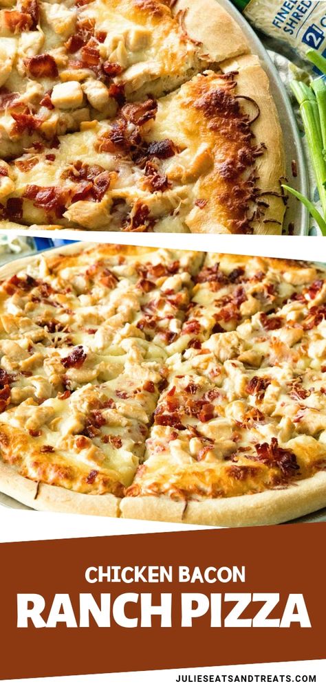 Creamy Ranch Sauce, Bacon Ranch Pizza, Pizza Ranch, Ranch Pizza, Pizza Taco, Chicken Bacon Ranch Pizza, Ranch Sauce, Bacon Pizza, Creamy Ranch