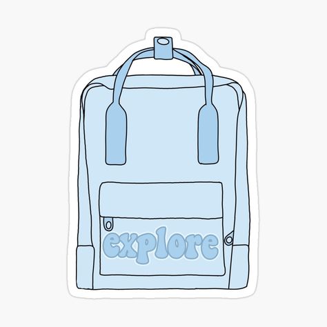 Backpack Sticker, Gacha Accessories, Bts Wallpaper Desktop, Stickers Ideas, Creative Corner, Handmade Sticker, Kawaii Stickers, Blue Backpack, Room Decorations