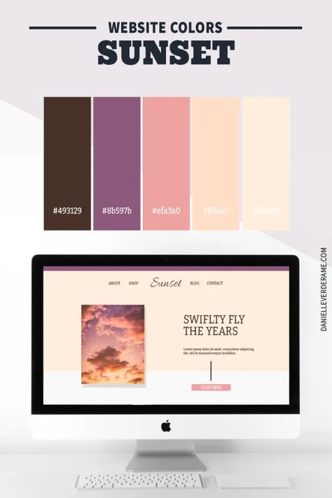 Sunny Color Combinations for Your Website Theme | Danielle Verderame Color Combination For Website, Website Color Themes, Website Colors, Website Color Schemes, Sunset Color Palette, Marketing Colors, Colorful Website, Website Color Palette, Good Color Combinations