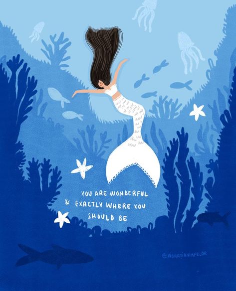 Spiritual Mermaid, Ocean Illustration Art, Spiritual Illustration, Be Spiritual, Ocean Illustration, Mermaid Illustration, William Turner, Instant Art, Logo Illustration