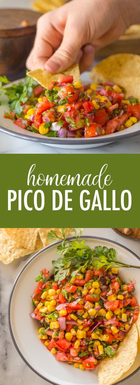 Pico De Galo Recipes No Cilantro, Corn Pico, Tomato Corn Salsa, Pico De Galo Recipes, Corn Salsa, Mexican Dishes, Appetizer Snacks, Mexican Food Recipes, Diner