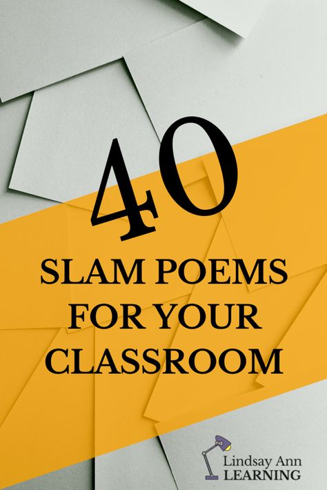 40 Slam Poems for English Language Arts Poems For Middle School, Poetry Examples, Slam Poems, Spoken Word Poems, Arts Classroom, Poetry Activities, Poetry Unit, Spoken Word Poetry, Teaching Poetry