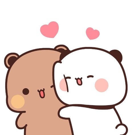 Couple Cute Cartoon, Dudu Bubu, Cartoon Couples, Bubu Dudu, Chibi Cat, Cute Bunny Cartoon, Bear Drawing, Cute Bear Drawings, Cute Kawaii Animals