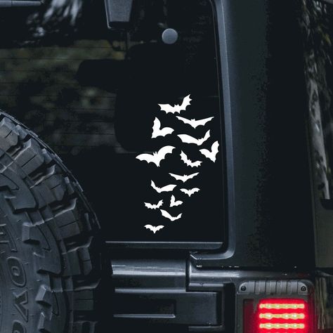 Spooky Car Decals, Flying Bats, Halloween Decals, Spooky Stickers, Stickers Halloween, Tattoo Now, Car Ideas, Car Stuff, Fun Stickers