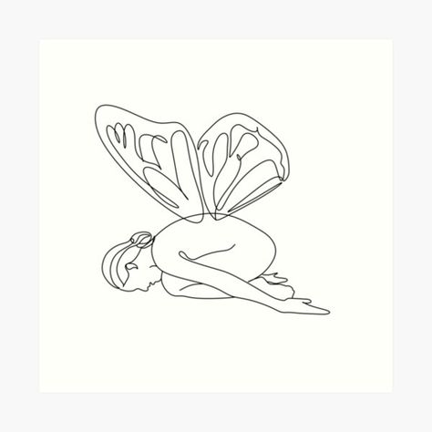 Girl With Wings Drawing, Butterfly Girl Drawing, Woman With Butterfly, Girl With Butterfly, Butterfly Wings Art, Line Art Female, Butterfly Line Art, Minimal Painting, Wings Drawing