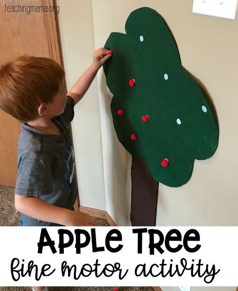 Notebook Printables, Apple Theme Activities, Autumn Preschool Theme, Preschool Apple Theme, Apple Ideas, Teaching Mama, Apple Preschool, Fine Motor Activity, Activity For Toddlers