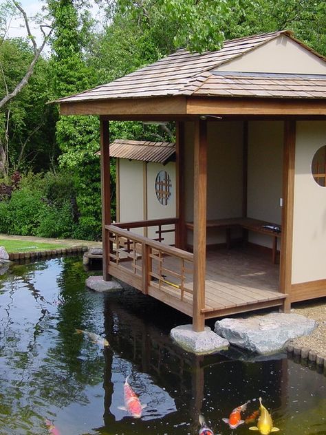 Tea House Design, Ideas Garden Design, Japanese Tea House, Japanese Style House, Traditional Japanese House, Japan Garden, Asian Architecture, Asian Garden, Japanese Garden Design