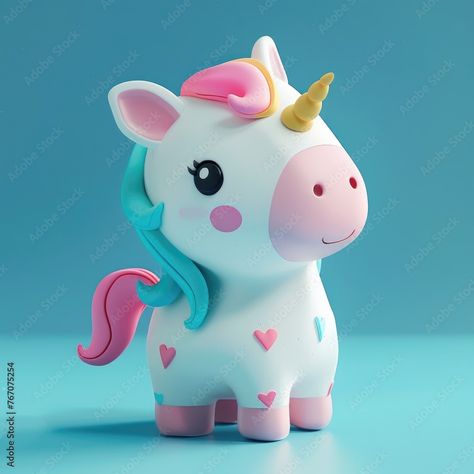 3d baby unicorn cute little fantasy animal with pink hearts, cartoon character Stock Illustration | Adobe Stock Hearts Cartoon, Character Change, Baby Unicorn, Stock Art, Pink Hearts, Cartoon Character, Photo Illustration, Pink Heart, Adobe Stock