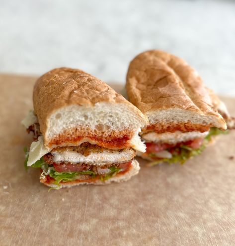 Chicken Breast Tomato Sauce, Chicken Hoagie, Parmesan Chicken Breast, Doubletree Chocolate Chip Cookie Recipe, Parmesan Sandwich, Chicken Parmesan Sandwich, Paella Recipe Seafood, Big Sandwich, Chicken Breast Cutlet