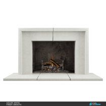 Modern Ember Sabine Contemporary Wood Fireplace Mantel Surround Kit Includes Wooden Mantel Surround And Shelf | Wayfair Cast Stone Fireplace Surround, Concrete Fireplace Surround, White Fireplace Mantels, Cast Stone Fireplace, Fireplace Mantel Surrounds, Stone Fireplace Surround, Fireplace Update, Wooden Mantel, Mantel Surround