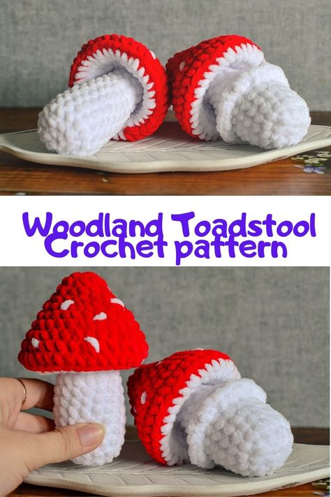 Giant Mushroom Crochet Pattern, Mushroom Plush Pattern, Mushroom Amigurumi, Mushroom Crochet Pattern, Mushroom Plush, Mushroom Crochet, Handmade Kids Toys, Giant Mushroom, Easy Amigurumi Pattern