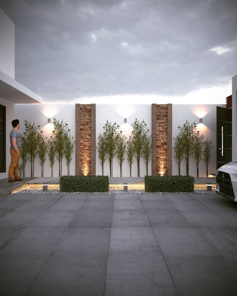 Arsitektur Art Deco, Compound Wall Design, Minimalist Garden, Desain Lanskap, Walled Garden, Modern Patio, Outdoor Gardens Design, Backyard Garden Design, घर की सजावट