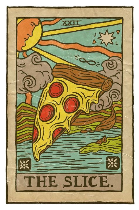 Piece Of Pizza, Pizza Art, I Love Pizza, Tarot Cards Art, Tarot Art, Salou, Arte Inspo, Retro Poster, Wall Collage