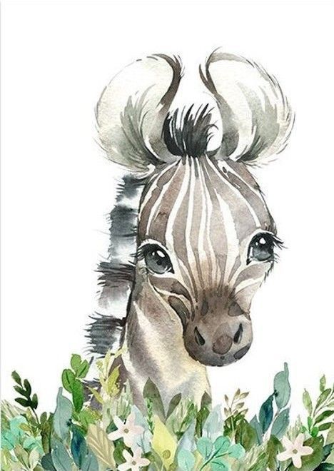 Safari Party Invitations, Watercolor Cartoon, Flowers Nursery, Safari Baby Animals, Baby Animal Art, Baby Animal Drawings, Baby Poster, Afrique Art, Clipart Baby