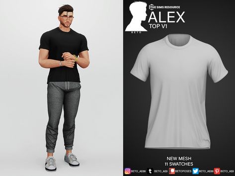 The Sims Resource - Alex (Top V1) Sims 4 White Shirt Male, Sims 4 Cc Sims Resource Men, The Sims Resource Sims 4 Clothing Male, Sims 4 Men Clothing T Shirts, Male Shirt Cc Sims 4, Sims 4 Cc Tshirt Men, Sims 4 T Shirt Male, The Sims 4 Men Cc Clothes, Sims 4 Cc Male T Shirts