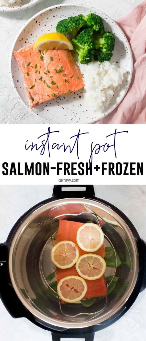 Quick, moist, and, and hands-off, here's my guide on How To Make Salmon in the Instant Pot from both fresh and frozen salmon fillets. | Instant Pot Salmon | Frozen Salmon in the Instant Pot | How To Make Salmon in the Instant Pot | Pressure Cooker Pressure Cooker Salmon, Frozen Salmon Recipe, Instant Pot Salmon, Cook Frozen Salmon, Frozen Salmon, Blogger Photos, Salmon Filet, Instant Recipes, Tasty Healthy