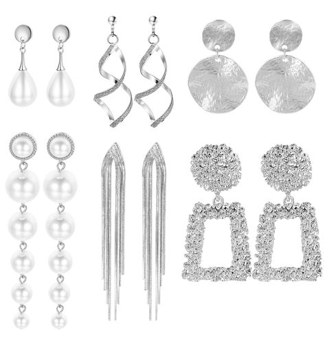 PRICES MAY VARY. CLIP ON DANGLE EARRINGS SET:You will Get 6 Pairs of Clip on Earrings in Different Styles Enough for You to Choose,These Beautiful Clip on Earrings are Ideal for Daily Wear,Can Meet Your Different Daily Dress Requirements,Have Different Charms RELIABLE METERAL: Made of Alloy High Quality Materials, the Clip on Earrings are Lightweight, With Smooth Surfaces,They can Keep Their Color and Shine for a Long Time,The Clip won't Hurt Your Earlobe,Hypoallergenic, Bringing You Comfortable Piercing Earrings, Daily Dress, Earrings Set, Earrings For Women, Clip On, Clip On Earrings, Different Styles, Earring Set, Women's Earrings