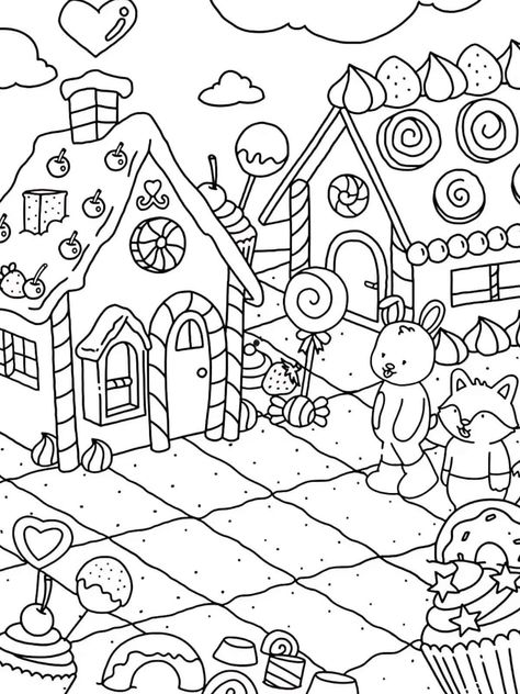 Free Printale Comfy and Cozy Coloring Pages 🌈🧸 - ColoringPagesForKids.net Free Digital Coloring Pages, Bobbie Goods Coloring Pages Christmas, Pdf Coloring Pages Free, Cozy Christmas Coloring Pages, Christmas Coloring Pages Gingerbread, Simple Christmas Coloring Pages, Gnome Coloring Pages Free Printable, Coloring Book Pages Printables, Cozy Colouring