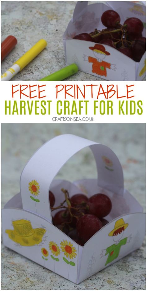 Harvest Crafts For Kids Preschool, Harvest Festival Crafts For Kids, Harvest Crafts For Kids Church, Harvest Basket Ideas, Harvest Activities Preschool, Harvest Activities For Kids, Harvest Crafts Preschool, Harvest Theme Preschool, Fall Church Crafts