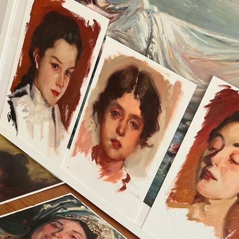 Misa on Instagram: "Master portrait studies. *The old post was accidentally deleted, so I’m reposting it again🙏  #oilpainting#johnsingersargent#DomenicoMorelli" Painting Practice Reference, Famous Portraits Painting, Museum Paintings, Master Study, Portrait Studies, Study Reference, Portraits Painting, Awesome Drawings, Master Studies