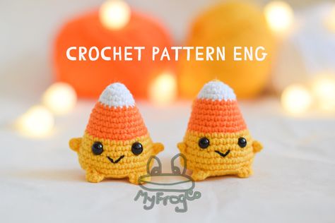 Halloween candy corn car charm or keychain amigurumi crochet pattern PDF beginner friendly This crochet pattern contains 1 PDF digital download pattern, it includes about 40 photos on 12 pages!  With the recommended materials, the toy I crocheted was about 6 cm  / 3.54 inch tall. IMPORTANT! This is a digital crochet pattern, not a finished toy! No crochet lessons! Orange Yarn Crochet Ideas, Candy Corn Amigurumi, Corn Amigurumi, Crochet Corn, Crochet Candy Corn, Charm Crochet, Kawaii Car, Craft Hobbies, Candy Corn Decorations