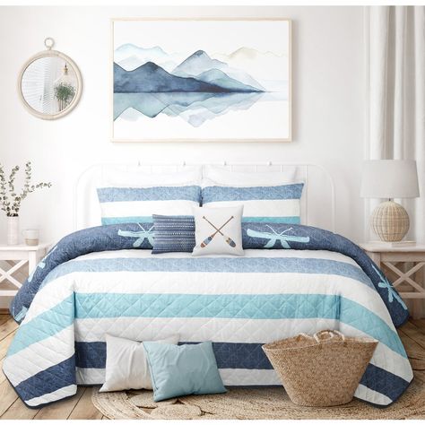 Florida Beach Homes, Blue Queen, Apartments Decorating, Camper Decor, Florida Beach, Duvet Covers Twin, Twin Duvet, King Quilt, Quilt Set