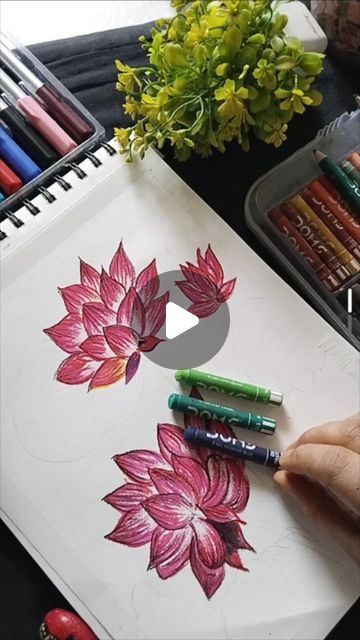 Lotus Oil Pastel, Lotus Oil, Oil Pastel Colours, Lotus Painting, Oil Pastel Drawings, Fine Artist, Oil Pastels, Pastel Colours, Pastel Drawing