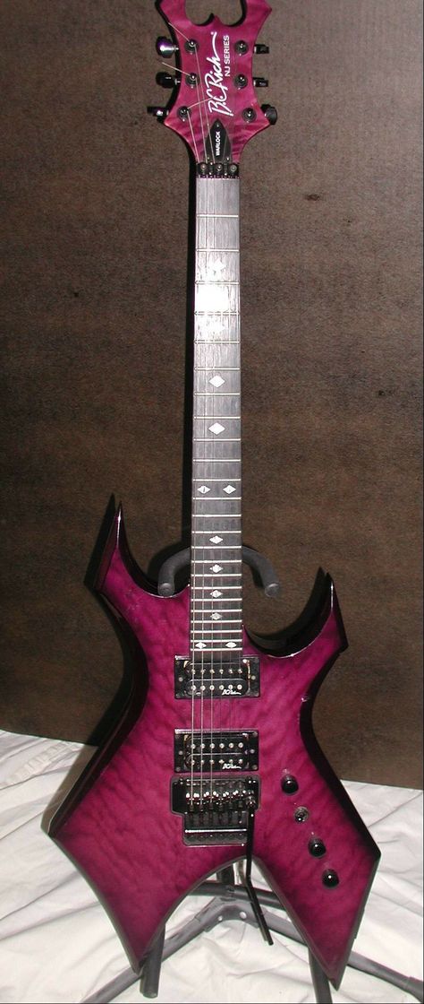 Bc Rich Guitars Warlock, Warlock Guitar, Bc Rich Warlock, Purple Electric Guitar, Bc Rich Guitars, Guitar Purple, Purple Guitar, Purple Quilt, Guitar Aesthetic