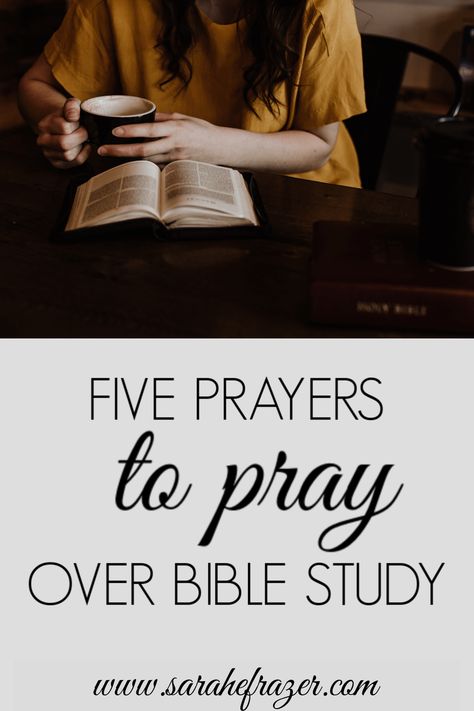 Do you pray over your Bible study? Discover how to pray before you start reading your Bible and how it will jump start your quiet time in a fresh way. || Sarah E. Frazer #pray #prayers #biblestudy #quiettime #sarahefrazer Bible Study Leader Tips, Opening Prayers For Bible Study, Bible Study Prayers, Prayer For Bible Study Opening, Prayers Before Reading The Bible, Closing Prayer For Bible Study, Prayer Before Bible Study, Opening Prayer For Bible Study, Prayer Before Studying