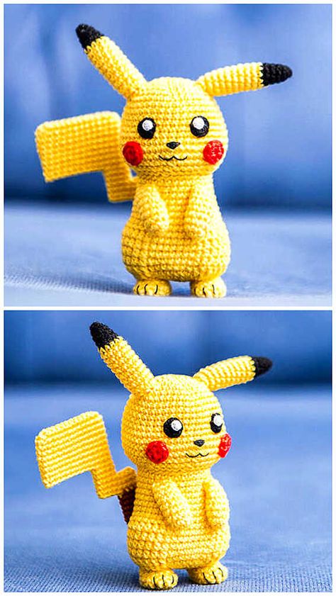 Crochet Pokemon Pikachu, Slowpoke Crochet Pattern, Crocheted Pikachu Free Pattern, Jiggly Puff Crochet, Pokemon Crochet Patterns Free Pikachu, Crochet Pokemon Pattern Free Amigurumi, Free Crochet Pikachu Pattern, Amigurumi Pikachu Free Pattern, Crochet Pichu