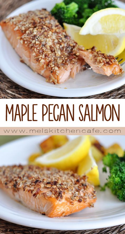 Maple Pecan Crusted Salmon, Maple Pecan Salmon, Pecan Salmon, Pecan Crusted Salmon, Simple Marinade, Mr Monopoly, Garlic Butter Salmon, Butter Substitute, Crusted Salmon