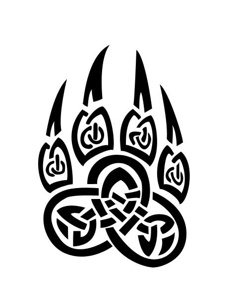 Bear Paw Wolf Paw Tattoos, Bear Tattoo Meaning, Bear Claw Tattoo, Bear Paw Tattoos, Fenrir Tattoo, Claw Tattoo, Celtic Bear, Tato Suku, Viking Bear